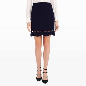 Club Monaco Navy Skirt with Scalloped Hem